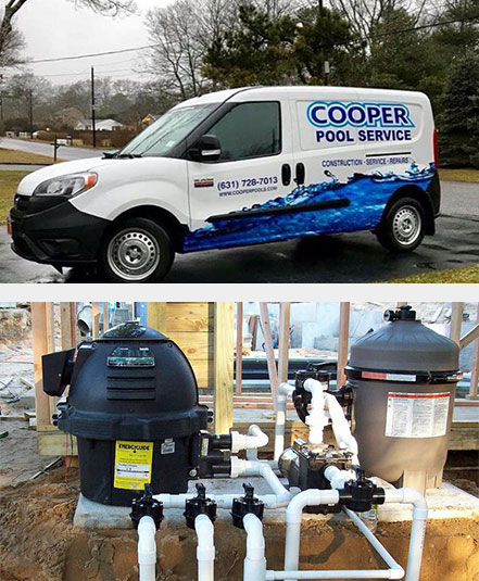 Company Van and Pool Pump Filtration System